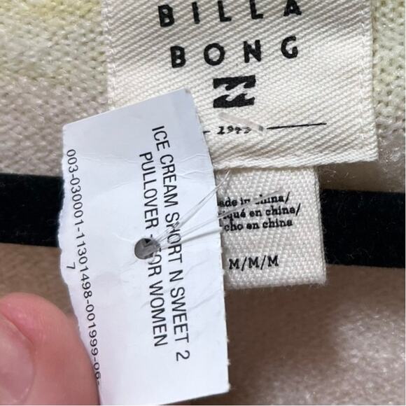 Billabong White Cap Short N Sweet Cropped Cardigan Sweater Size Medium - Picture 6 of 15